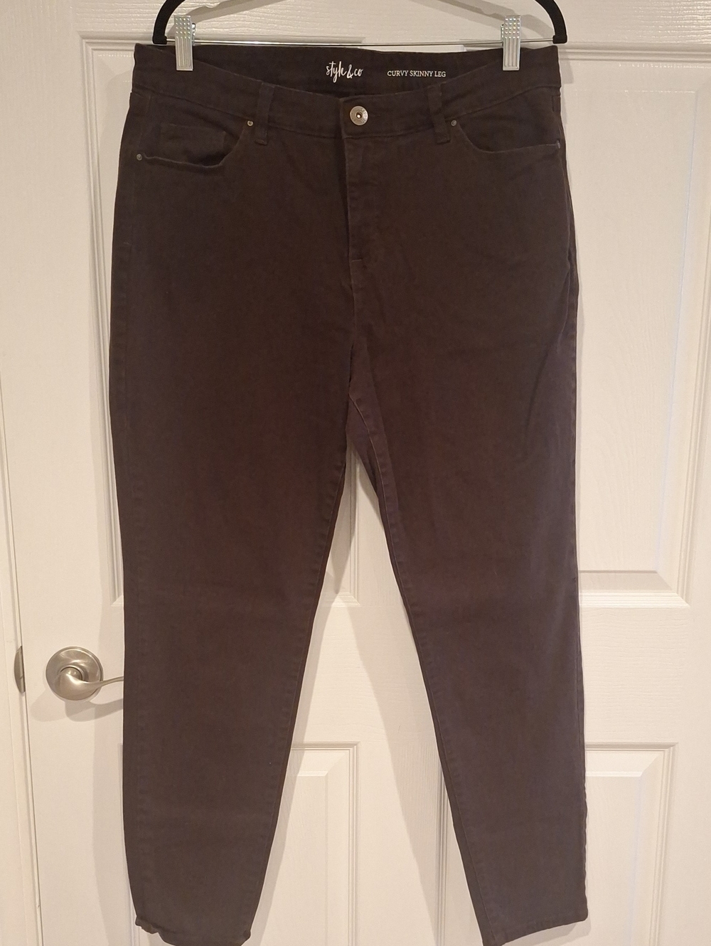 Style & Co. Curvy Skinny Leg Jeans in Dark Brown